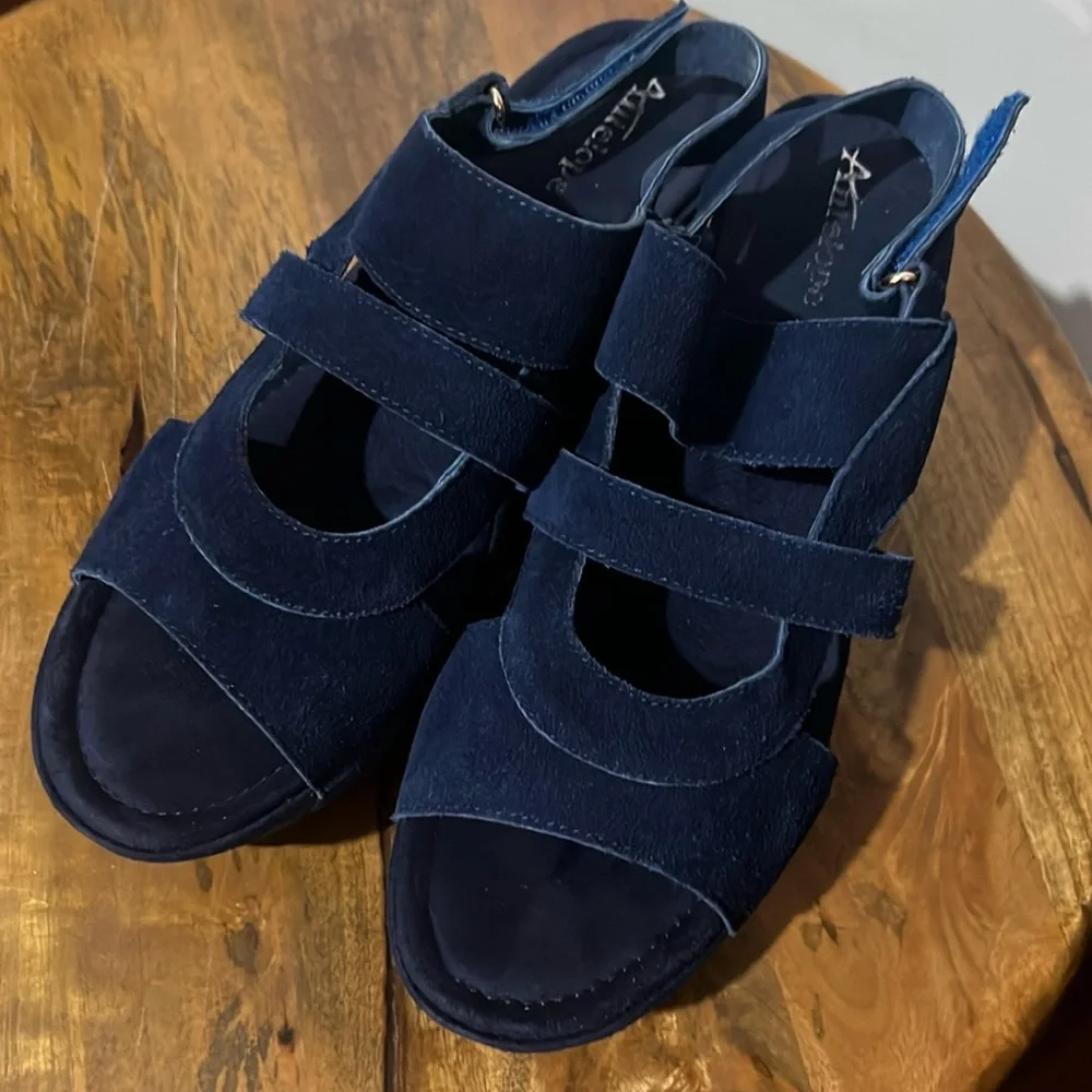 Antelope Blue Suede Platforms Size 41